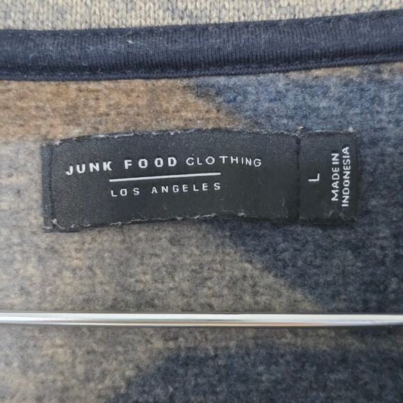 Junk Food Clothing Los Angeles Aztec Southwestern Cardigan Mens Size L Brown - Picture 10 of 11